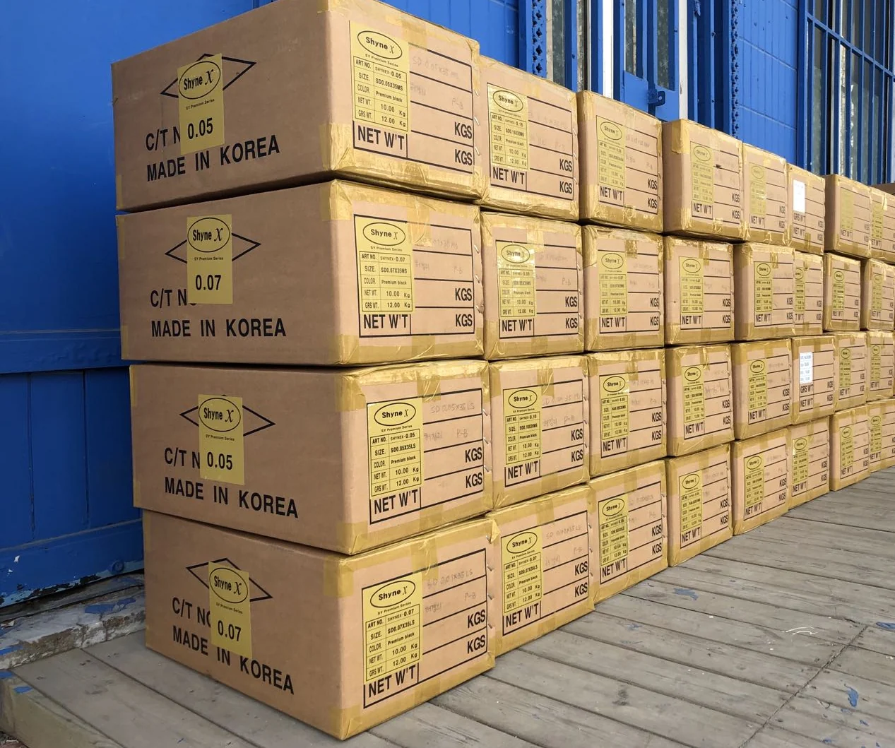 Fibra da Coreia, estocada por diâmetro